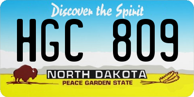 ND license plate HGC809