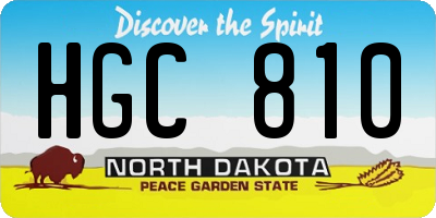 ND license plate HGC810