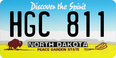 ND license plate HGC811