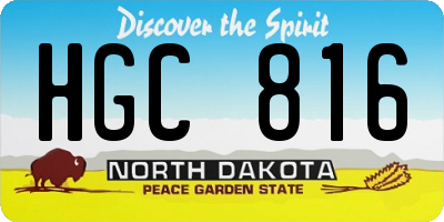 ND license plate HGC816