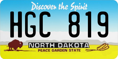 ND license plate HGC819