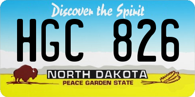 ND license plate HGC826