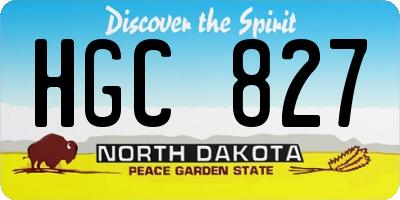 ND license plate HGC827