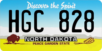 ND license plate HGC828