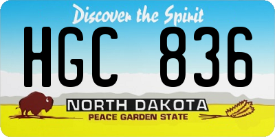ND license plate HGC836