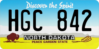 ND license plate HGC842