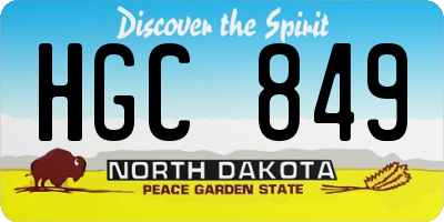 ND license plate HGC849