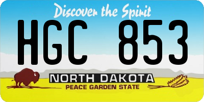 ND license plate HGC853