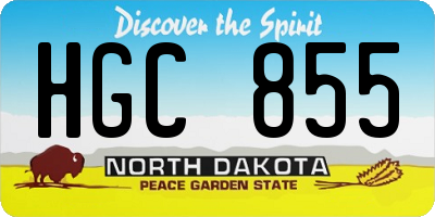 ND license plate HGC855