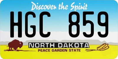 ND license plate HGC859