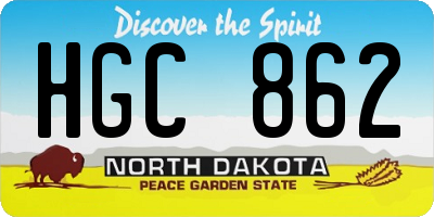 ND license plate HGC862