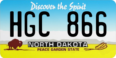 ND license plate HGC866