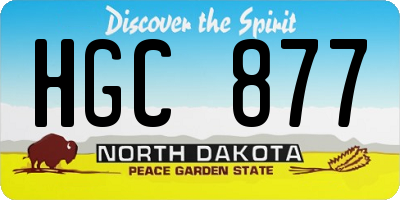 ND license plate HGC877