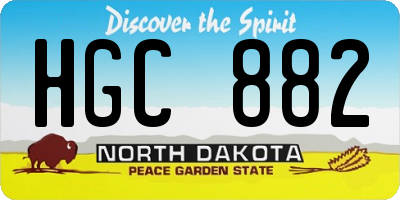 ND license plate HGC882