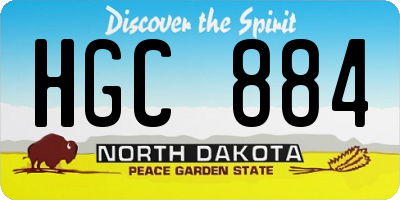 ND license plate HGC884