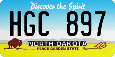 ND license plate HGC897