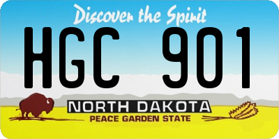 ND license plate HGC901