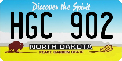 ND license plate HGC902