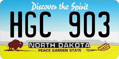 ND license plate HGC903