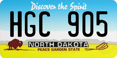 ND license plate HGC905