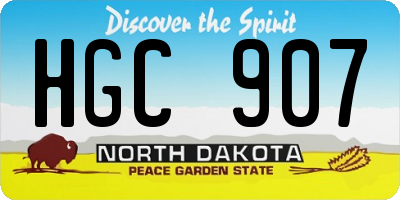 ND license plate HGC907