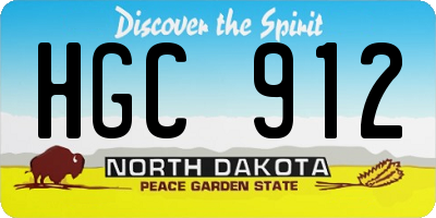 ND license plate HGC912