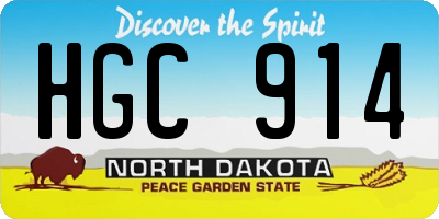 ND license plate HGC914
