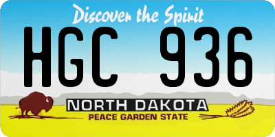 ND license plate HGC936