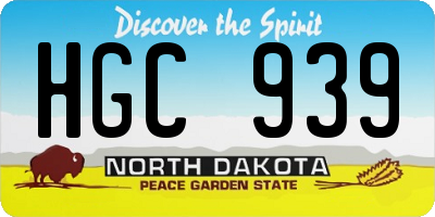 ND license plate HGC939