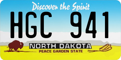ND license plate HGC941