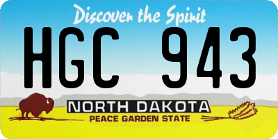 ND license plate HGC943