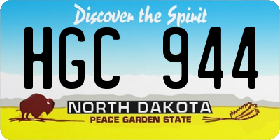 ND license plate HGC944