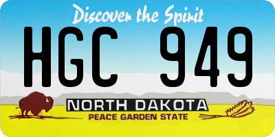 ND license plate HGC949