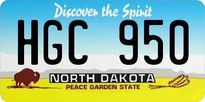 ND license plate HGC950