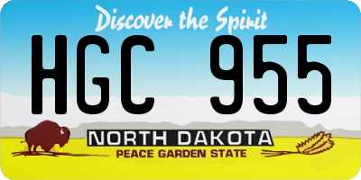 ND license plate HGC955