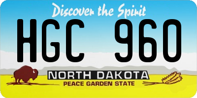 ND license plate HGC960
