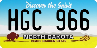 ND license plate HGC966