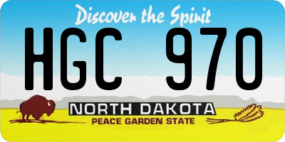 ND license plate HGC970