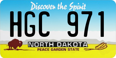 ND license plate HGC971