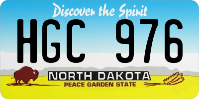 ND license plate HGC976