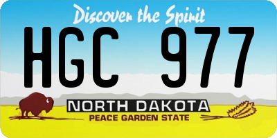 ND license plate HGC977