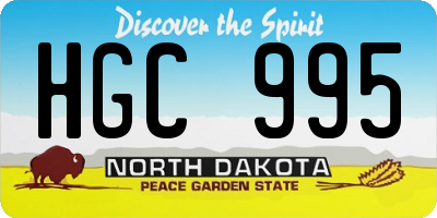 ND license plate HGC995