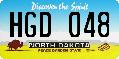 ND license plate HGD048