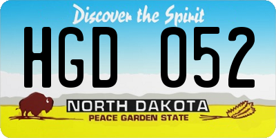 ND license plate HGD052