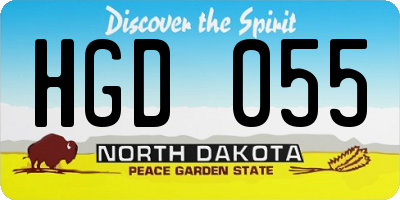 ND license plate HGD055