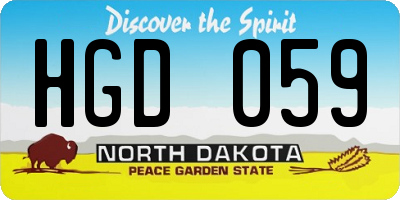 ND license plate HGD059