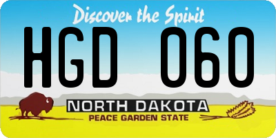 ND license plate HGD060