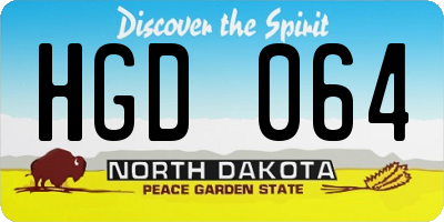 ND license plate HGD064