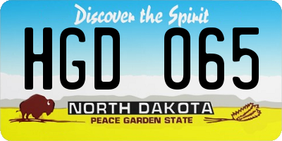 ND license plate HGD065