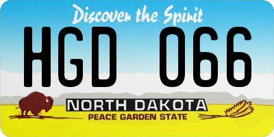 ND license plate HGD066